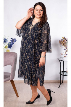 Платье на пол и большой размер из шифона и трикотажа Camelia 21202 1 - фото 1