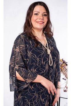 Платье на пол и большой размер из шифона и трикотажа Camelia 21202 1 - фото 3