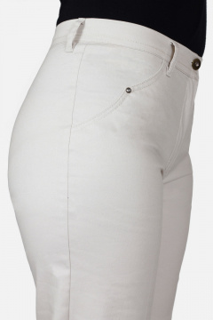 Брюки летние свободные на высокой посадке из джинса Mirolia 069 бежевый - фото 3