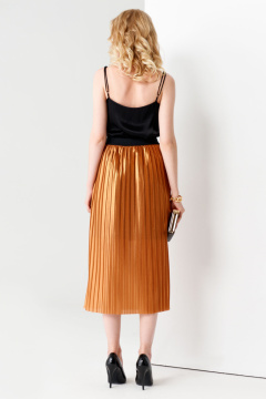 Юбка плиссе из струящейся ткани с блестящим напылением Панда 61650w терракотовый - фото 2