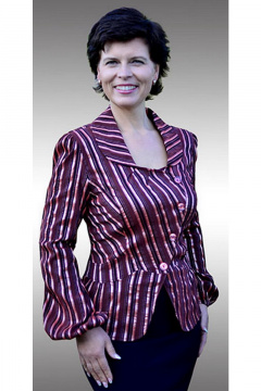 Блуза хлопковая красная и фиолетовая для каждого дня Таир-Гранд 6282 бордо - фото 1