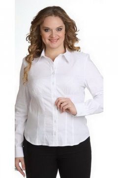 Белая хлопковая блуза для делового и повседневного стиля Таир-Гранд 6289 белый - фото 1