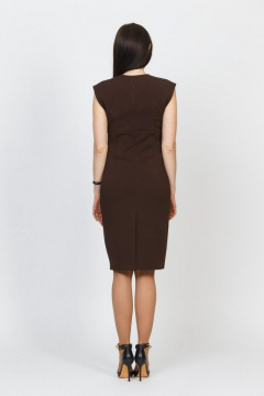 Коричневое платье для офиса с комфортной посадкой Domna 402(164) темно-коричневый - фото 2