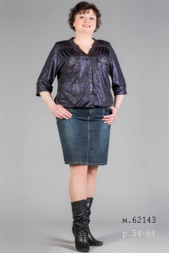 Блуза из текстиля с длинным рукавом в демисезонном стиле Таир-Гранд 62143 сирень - фото 1