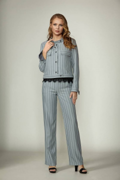 Костюм 2-ка из текстиля с прямыми брюками и жакетом GlasiO 3033- - фото 1