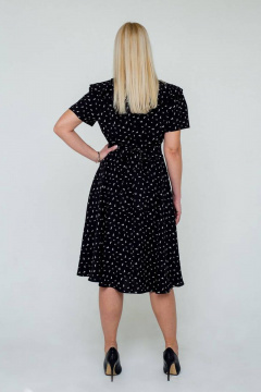 Платье с поясом из вискозы и воланом на горловине Avila 0889 черный - фото 3