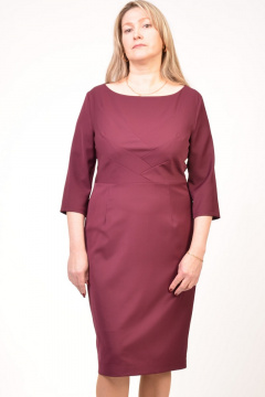 Платье красное на каждый день с подкладом и рельефами Domna 439 винный - фото 5