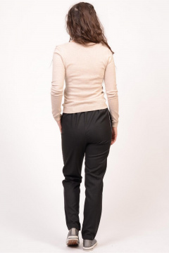 Стильные брюки с лампасами и резинкой для офисного и casual стиля Domna 12071 черный - фото 2