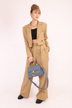 Деловой костюм 2-ка: укороченный жакет и брюки палаццо LM КТ4041 - фото 2