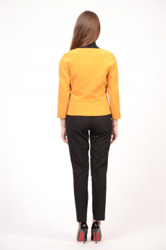 Пальто oversize с утеплителем и широкими полосами Domna 8412 шафрановый - фото 2