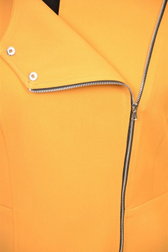 Пальто oversize с утеплителем и широкими полосами Domna 8412 шафрановый - фото 4