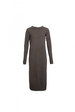 Платье трикотажное на каждый день бежевое в демисезон BURVIN 6414-81 1 - фото 2