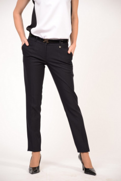 Классические зауженные брюки со стрелками и регулируемым поясом Domna 12068.164 темно-синий - фото 1