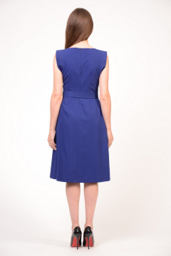 Летнее платье без рукавов с поясом и юбкой полусолнцем Domna 419 синий - фото 2