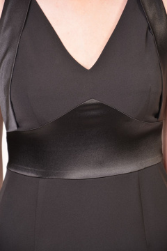 Платье черное мини из плотной ткани с классическим кройом Domna 424(164) черный - фото 4