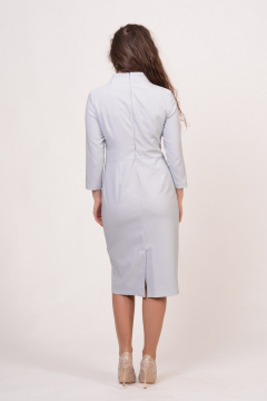 Платье в офис из текстиля с расклешенной юбкой Domna 469(164) серый - фото 2