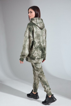 Спортивный костюм из футера с ярким принтом HIT 3085 хаки - фото 5