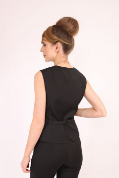 Жилет прилегающий из текстиля на пуговицах и хлястиках LM КТ5362 - фото 5