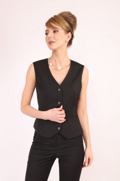 Жилет прилегающий из текстиля на пуговицах и хлястиках LM КТ5362 - фото 1