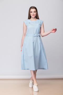 Летнее хлопковое платье с кокеткой и поясом Anna Majewska 1192 NN - фото 1