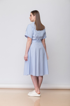 Платье отрезное по талии с воротником и поясом из хлопка Anna Majewska 1197 B - фото 2