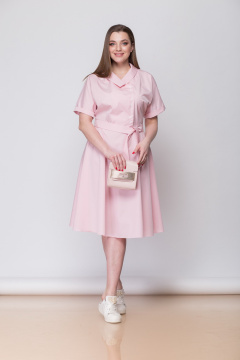 Платье из хлопка с шалевым воротником и пуговицами Anna Majewska 1197 P - фото 3