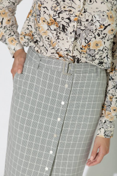 Юбка в клетку зауженная до колена с карманами и съемным поясом Femme & Devur 60172 1.50F(170) - фото 5