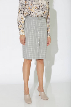 Юбка в клетку зауженная до колена с карманами и съемным поясом Femme & Devur 60172 1.50F(170) - фото 1