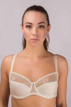 Бюстгальтер на каждый день из кружева и трикотажа белый Verally 259-7 приглушенно-белый - фото 1