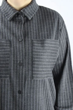 Демисезонное платье прямого силуэта с карманами и воротником Полесье С4475-21 1С1260-Д43 170 т.антрацит - фото 4