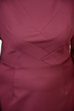 Платье красное на каждый день с подкладом и рельефами Domna 439 винный - фото 4