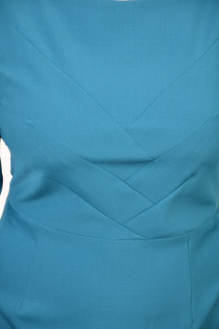 Голубое платье из текстиля с посадкой на любой размер Domna 442 морская-волна - фото 3