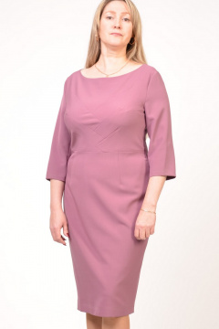 Розовое платье с идеальной посадкой и рельефами Domna 443 сирень - фото 1