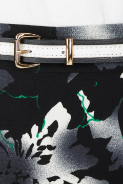 Юбка-карандаш из текстиля с разрезом и ремешком для офиса Domna 71060 черный - фото 3