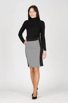 Юбка из гусиной лапки и текстиля с молниями для делового образа Domna 71073 гус.лапка/черный - фото 2
