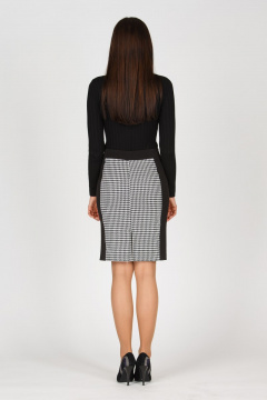 Юбка из гусиной лапки и текстиля с молниями для делового образа Domna 71073 гус.лапка/черный - фото 3