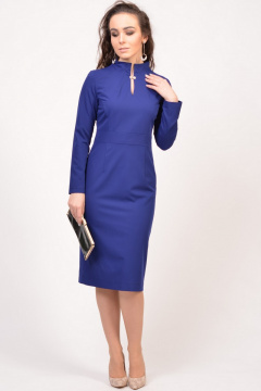 Платье синее из текстиля для деловых и повседневных образов Domna 465(164) темно-синий - фото 1