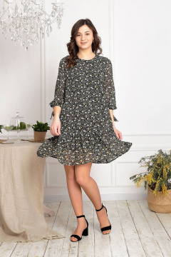 Платье свободного кроя с воланами и разрезом Соджи 484 - фото 1