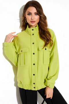 Короткая демисезонная куртка из шерсти с воротником-стойкой TEZA 3789 желтый - фото 1