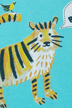 Лонгслив из трикотажа с тигриным принтом для юных модников Bell Bimbo 190099 св.бирюза - фото 3