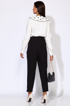 Брюки на каждый день из текстиля с зауженным кроем Faufilure C920 черный - фото 2