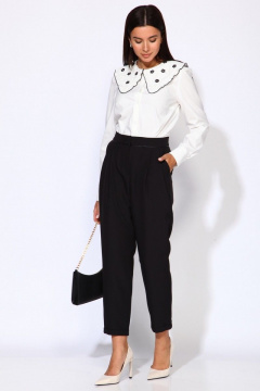 Брюки на каждый день из текстиля с зауженным кроем Faufilure C920 черный - фото 1