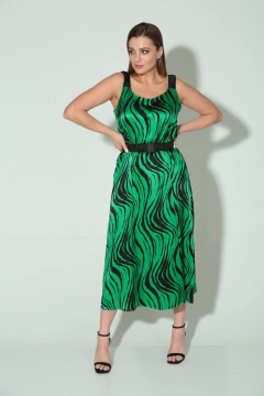 Платье расширенного силуэта из вискозы с поясом TVIN 4035 - фото 2