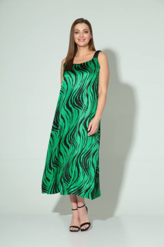 Платье расширенного силуэта из вискозы с поясом TVIN 4035 - фото 5