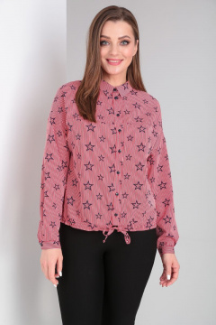 Блуза с рубашечным воротником и кулиской на поясе Modema м.455/6 - фото 4
