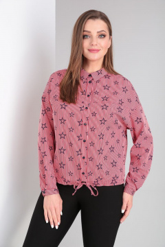 Блуза с рубашечным воротником и кулиской на поясе Modema м.455/6 - фото 3