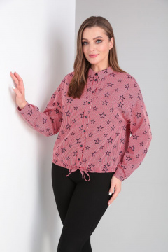 Блуза с рубашечным воротником и кулиской на поясе Modema м.455/6 - фото 2