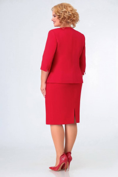 Демисезонный жакет полуприлегающего силуэта из костюмной ткани Swallow 521 красный - фото 5