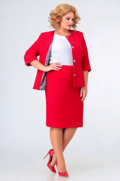 Демисезонный жакет полуприлегающего силуэта из костюмной ткани Swallow 521 красный - фото 3