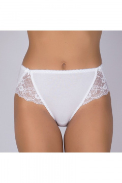 Трусы из хлопкового трикотажа с кружевной отделкой Verally 150-3 белый - фото 1